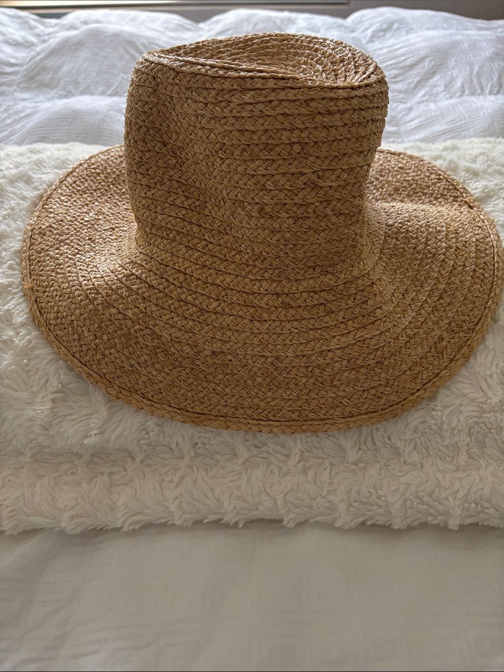 Haute Hippie Natural Braided Raffia Wide-Brim Sun Hat